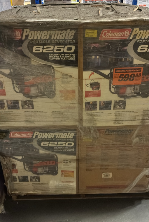 2 Pallets of Generators Ext. Retail $4,791, Lakeland, FL