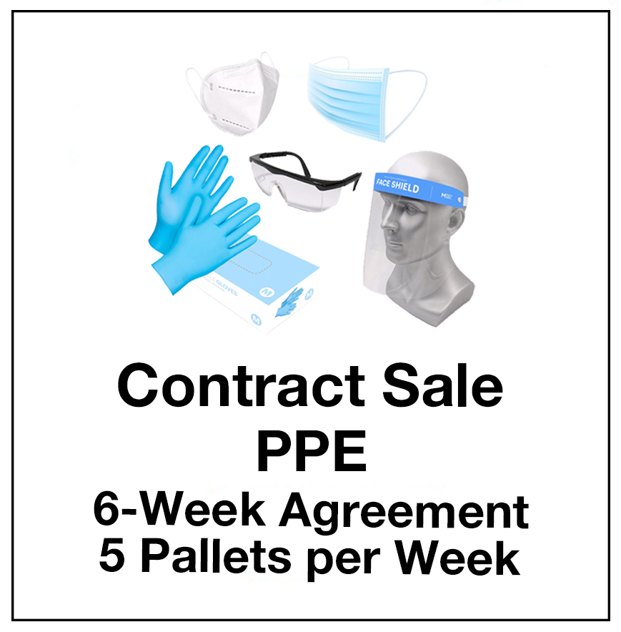 6-Week Agreement: 5 Pallets per Week of PPE: 100-Pack PVC Gloves, 6,000 Packs, Ext. Retail $53,940, Lockbourne, OH