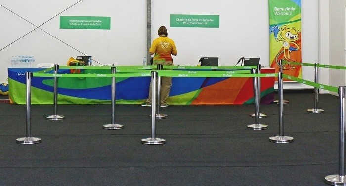 1 x 40' Shipping Container of Retractable Belt Barriers, 1, Value $45,000, 