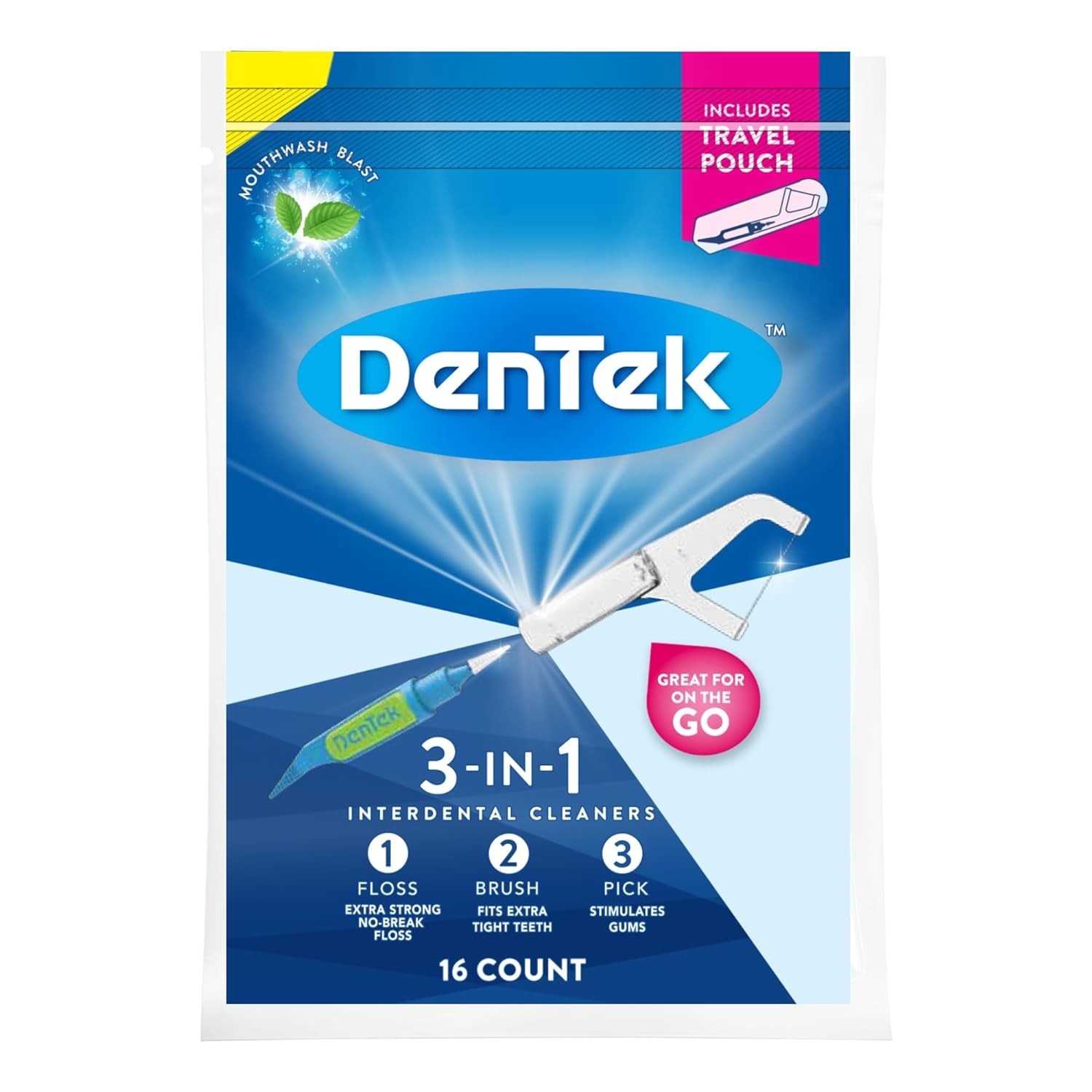1 Pallet of Dentek 3in1 Floss Picks, 16Count, 2111AA, Expires 12/31